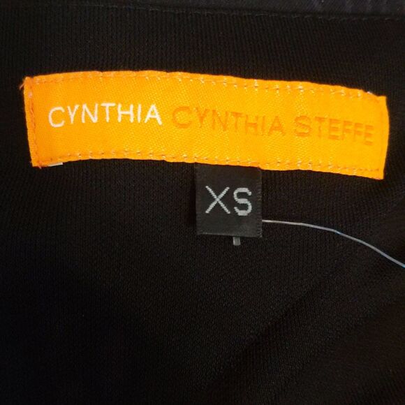 Cynthia Steffe black v-neck sleeveless midi dress with shark bite hem XS - Picture 5 of 8